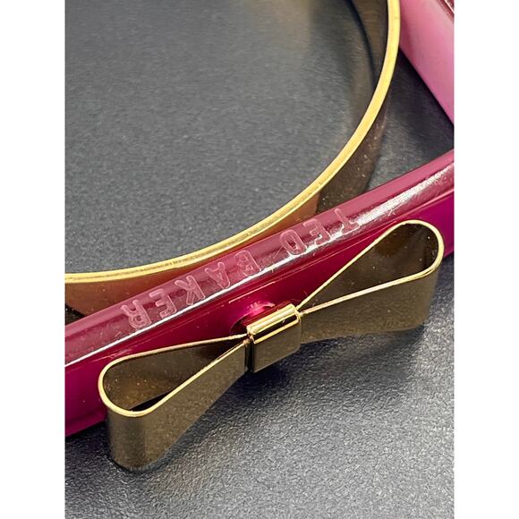 TED BAKER Logo Purple Acrylic
Bow Square Gold Tone Bangle Bracelet - Picture 3 of 10